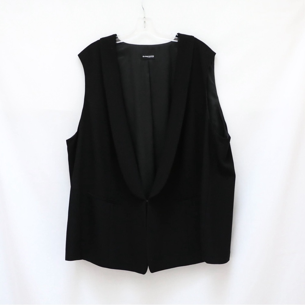 Samoon black vest sleeveless open plus size 52 US 22 business office career job